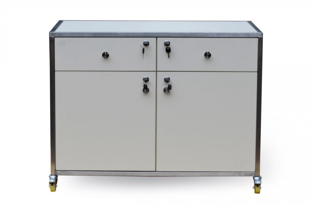 Тумба медична мобільна C.box CMM-2DD-1-NATA ALU